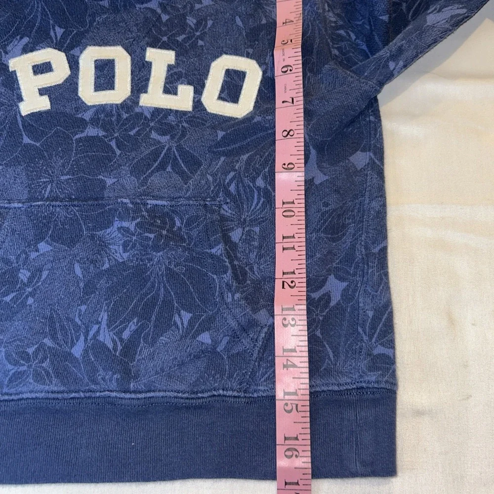 Polo Ralph Lauren Kids Boys Navy Logo Tropical Pattern Pullover Hoodie  Sz‎ 8